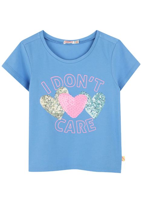 T-shirt bambina azzurra in cotone Billieblush | U20923/MAAZZURRO