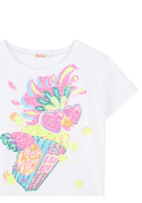 T-shirt bambina bianca in cotone Billieblush | U20924/MABIANCO