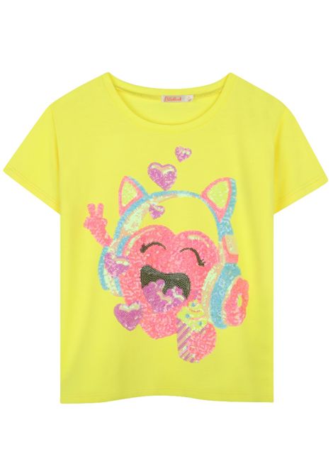 T-shirt bambina gialla in cotone Billieblush | U20924/MAGIALLO