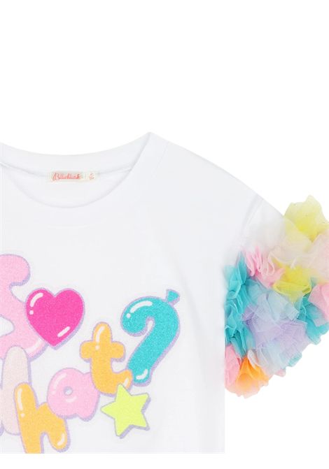T-shirt bambina bianca in cotone Billieblush | U20927/MABIANCO