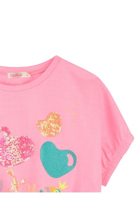 T-shirt bambina rosa in cotone Billieblush | U20937/MAROSA