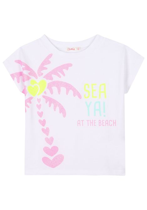 T-shirt bambina bianca in cotone Billieblush | U20949/MABIANCO