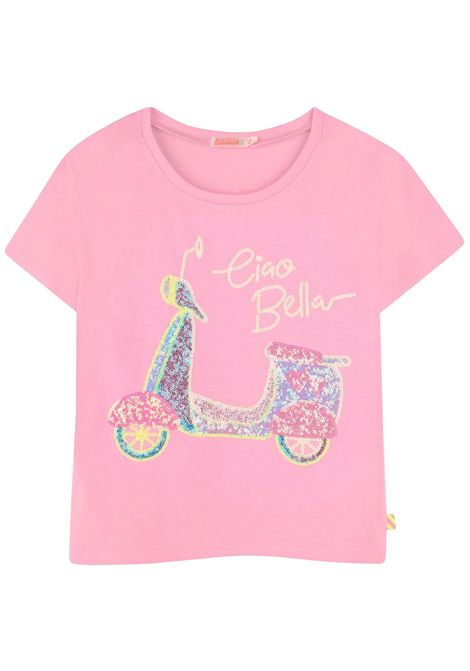 T-shirt bambina rosa in cotone Billieblush | U20950/MAROSA
