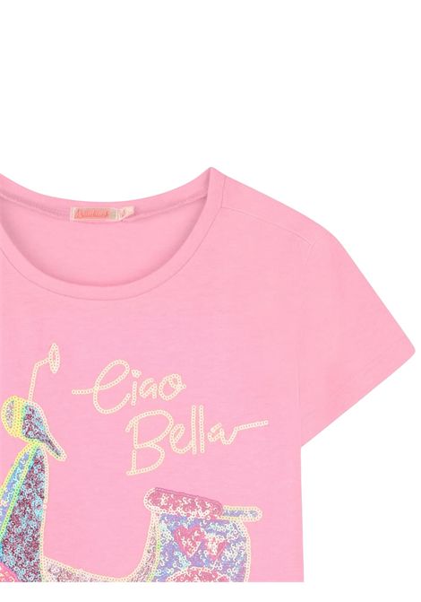 T-shirt bambina rosa in cotone Billieblush | U20950/MAROSA