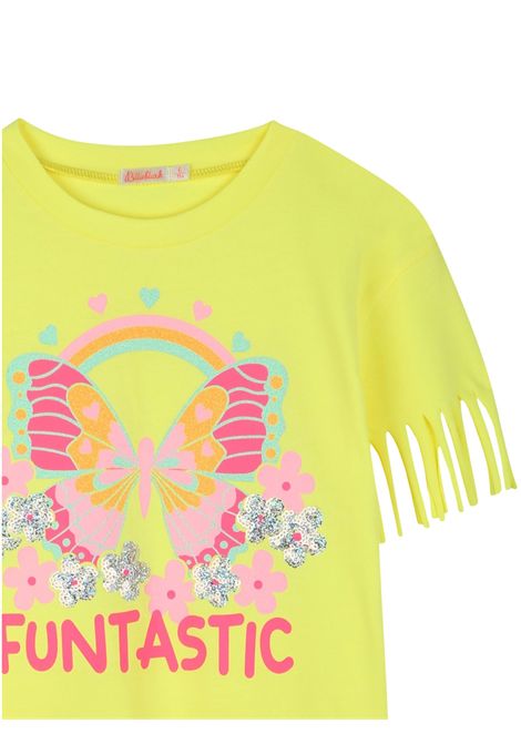 Abito bambina giallo fluo in cotone Billieblush | U20980/MAGIALLO FLUO