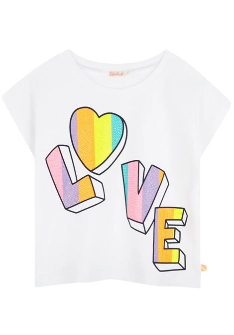 T-shirt bambina bianca in cotone Billieblush | U21036/MABIANCO