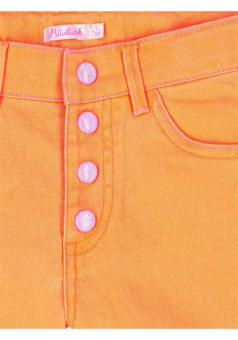 Shorts bambina in cotone denim Billieblush | U21043/MAARANCIO FLUO