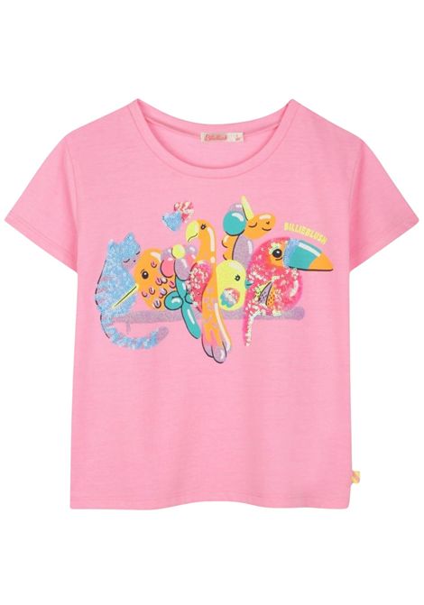 T-shirt bambina rosa in cotone Billieblush | U21058/MAROSA