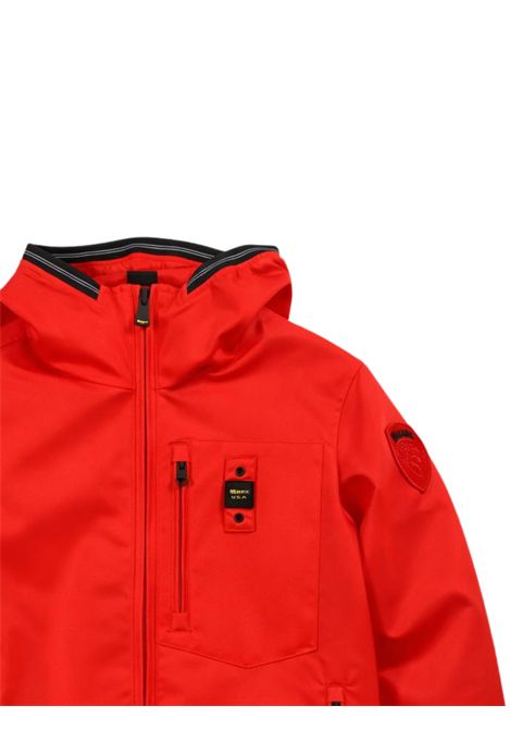 Red children's jacket with hood BLAUER | 01376ROSSO