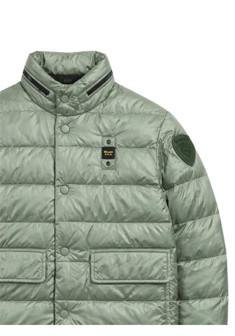 Green children's jacket with hood BLAUER | 02374VERDE