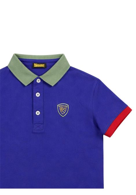 Polo bambino viola in cotone BLAUER | 02431VIOLA