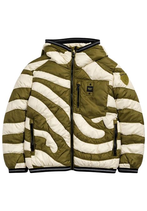 Green children's jacket with hood BLAUER | 02462VERDE