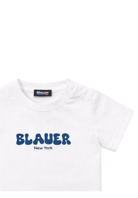 T-shirt neonato bianca in cotone BLAUER | 02499BIANCO