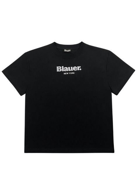 T-shirt bambina nera in cotone BLAUER | 02501NERO