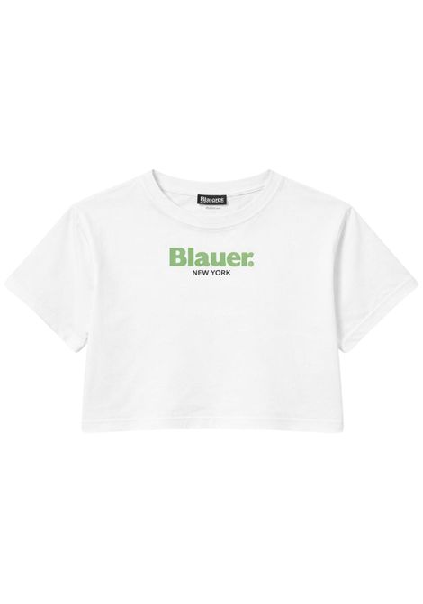 T-shirt bambina bianca in cotone BLAUER | 02502BIANCO