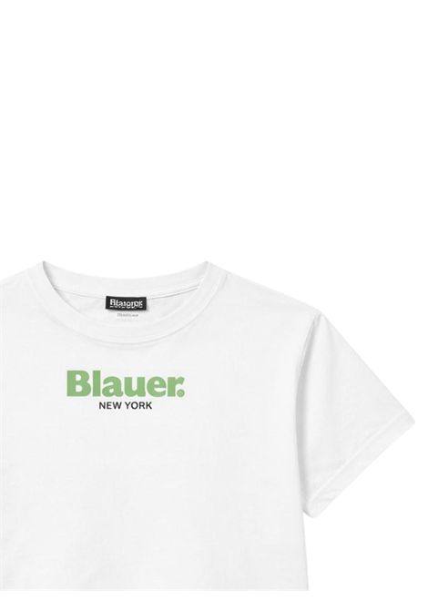 T-shirt bambina bianca in cotone BLAUER | 02502BIANCO