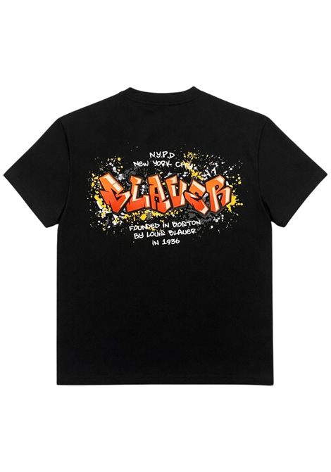 Black cotton T-shirt for children BLAUER | 02511NERO