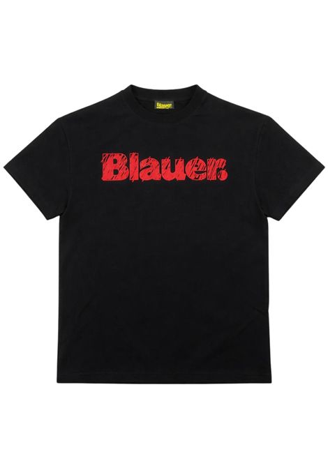 T-shirt bambino nera in cotone BLAUER | 02513NERO