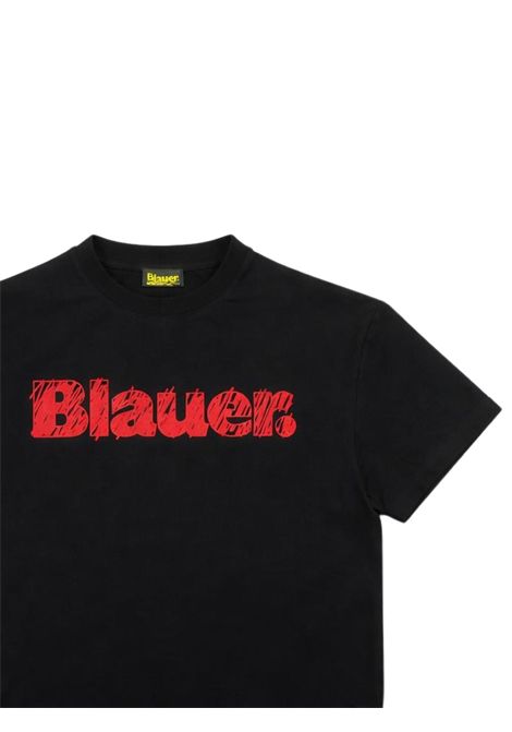 Black cotton T-shirt for children BLAUER | 02513NERO