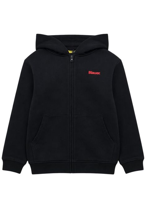 Black cotton sweatshirt for children BLAUER | 02516NERO