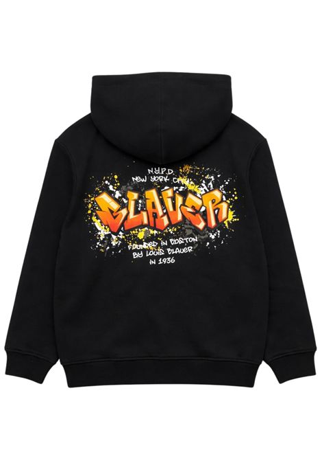 Black cotton sweatshirt for children BLAUER | 02516NERO