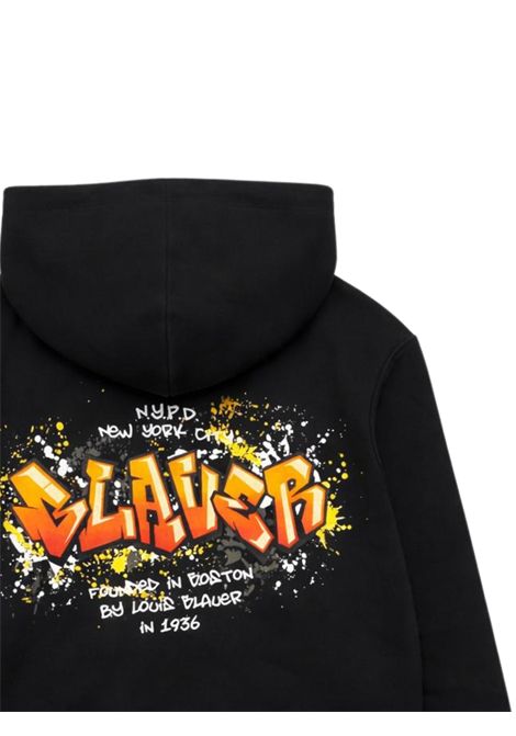 Black cotton sweatshirt for children BLAUER | 02516NERO