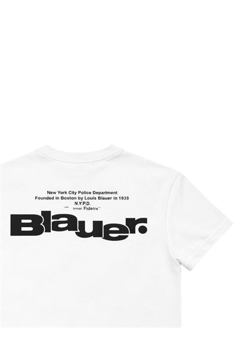 White cotton T-shirt for children BLAUER | 02523BIANCO