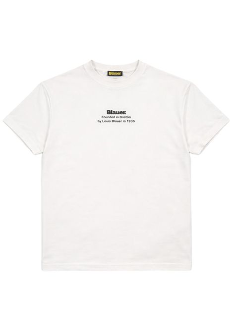 White cotton T-shirt for children BLAUER | 02524BIANCO