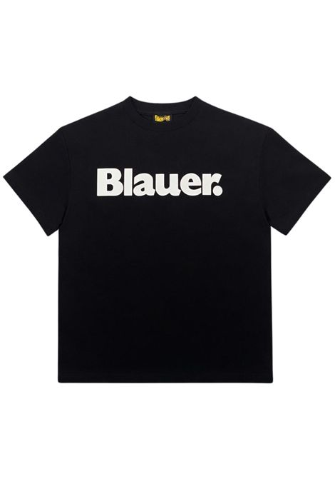 T-shirt bambino nera in cotone BLAUER | 02525NERO