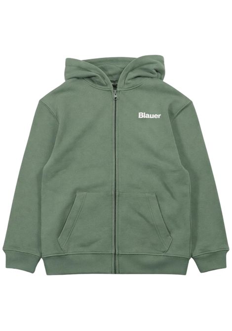 Green cotton sweatshirt for children BLAUER | 02527VERDE