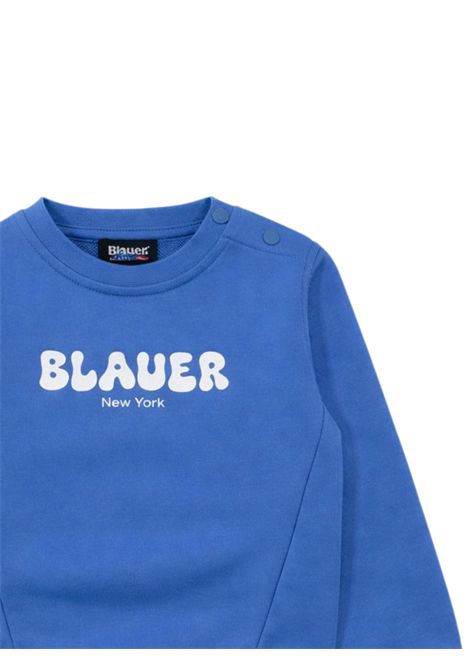 Felpa neonato azzurra in cotone BLAUER | 03497AZZURRO