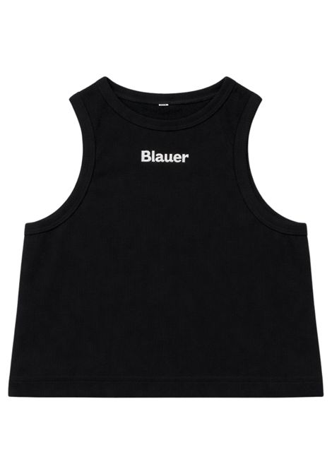 Canotta bambina nera in cotone BLAUER | 03504NERO