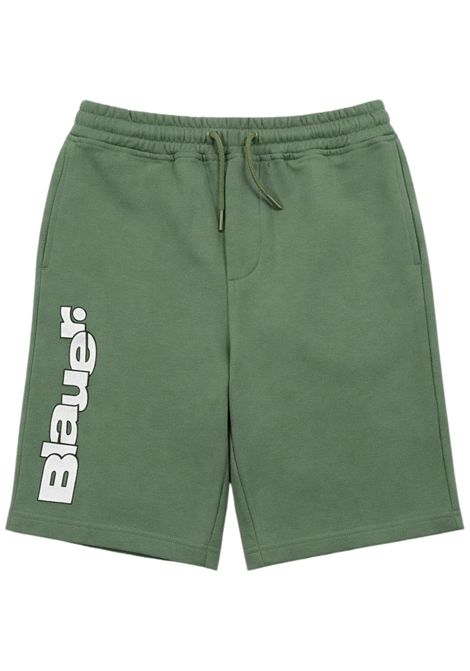 Green cotton Bermuda shorts for children BLAUER | 05526VERDE