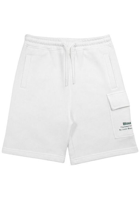 White cotton Bermuda shorts for children BLAUER | 05531BIANCO