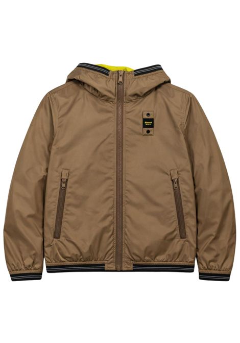 Green/beige reversible jacket for children BLAUER | 06372VERDE