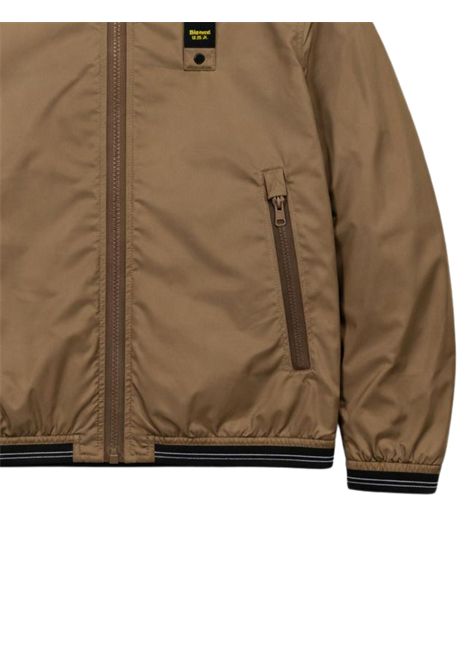Green/beige reversible jacket for children BLAUER | 06372VERDE