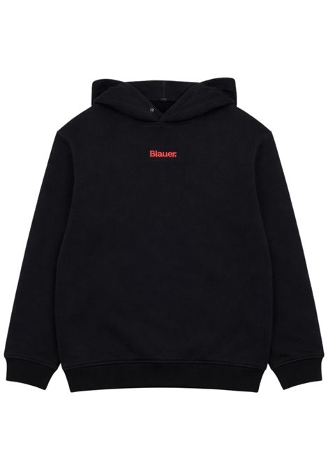 Black cotton sweatshirt for children BLAUER | 08515NERO
