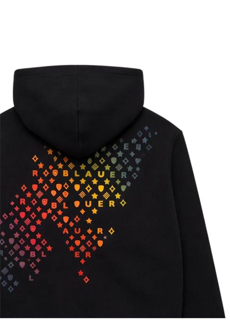 Black cotton sweatshirt for children BLAUER | 08515NERO