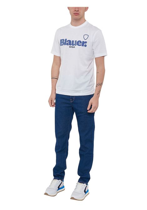 T-shirt bambino bianca in cotone BLAUER | ALEXANDER/MOBIANCO