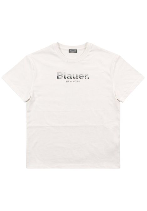 Unisex white cotton T-shirt BLAUER | ALGONQUINBIANCO