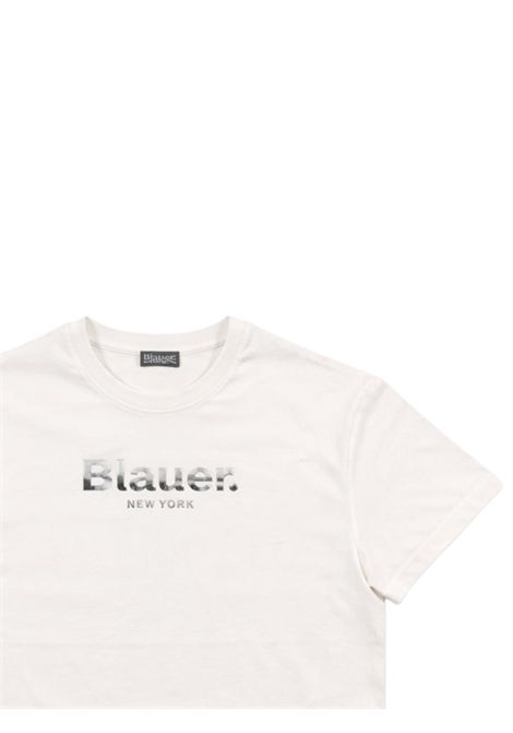 Unisex white cotton T-shirt BLAUER | ALGONQUINBIANCO