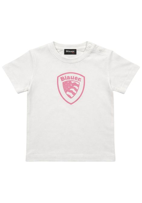 T-shirt neonata bianca in cotone BLAUER | FOX2BIANCO
