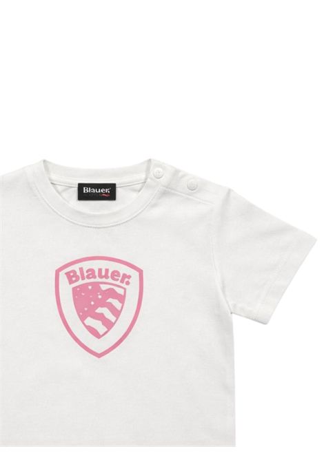 T-shirt neonata bianca in cotone BLAUER | FOX2BIANCO