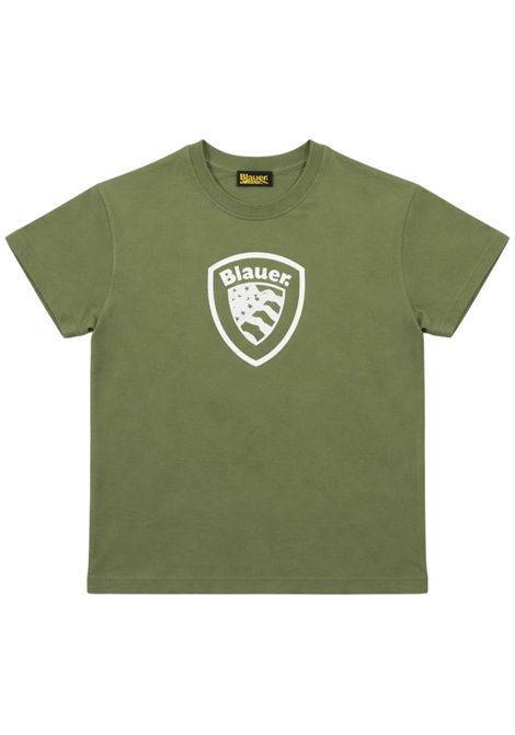 T-shirt unisex verde in cotone BLAUER | GODDARVERDE