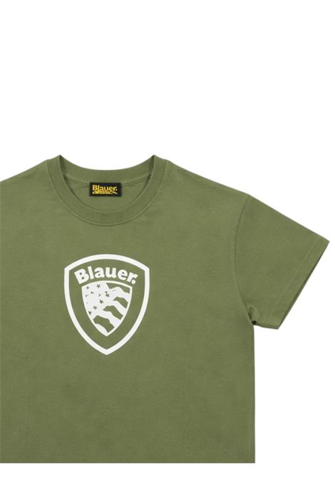 T-shirt unisex verde in cotone BLAUER | GODDARVERDE