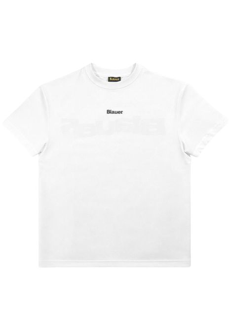 T-shirt unisex bianca in cotone BLAUER | LENNOCOBIANCO
