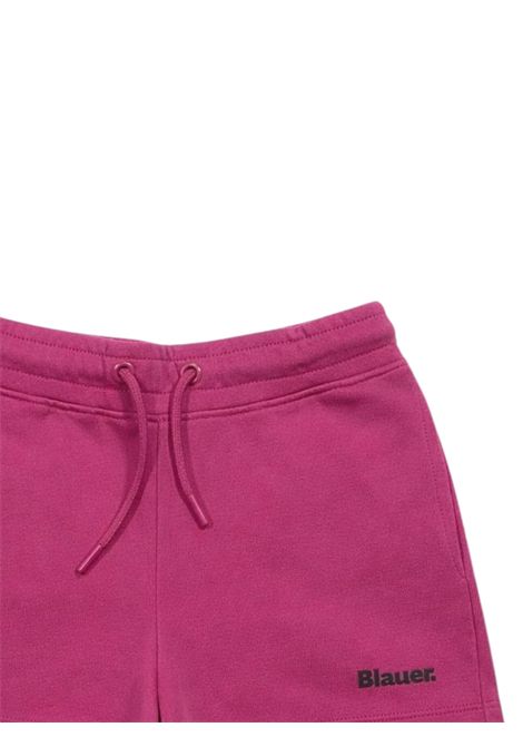 Shorts bambina fucsia in cotone BLAUER | LINDENFUCSIA