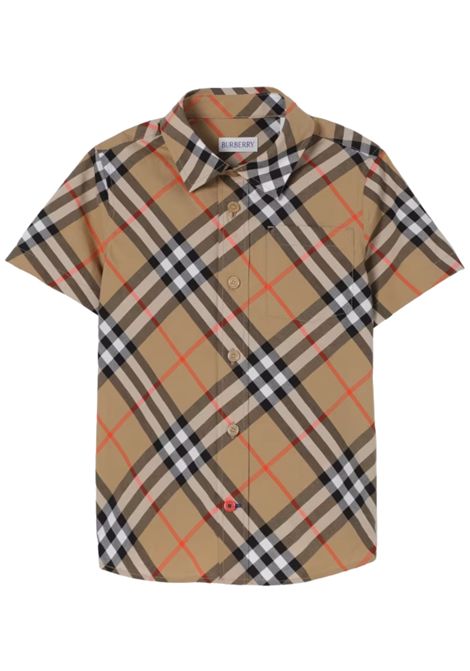 Camicia bambino check in cotone Burberry | 8089029/MACHECK