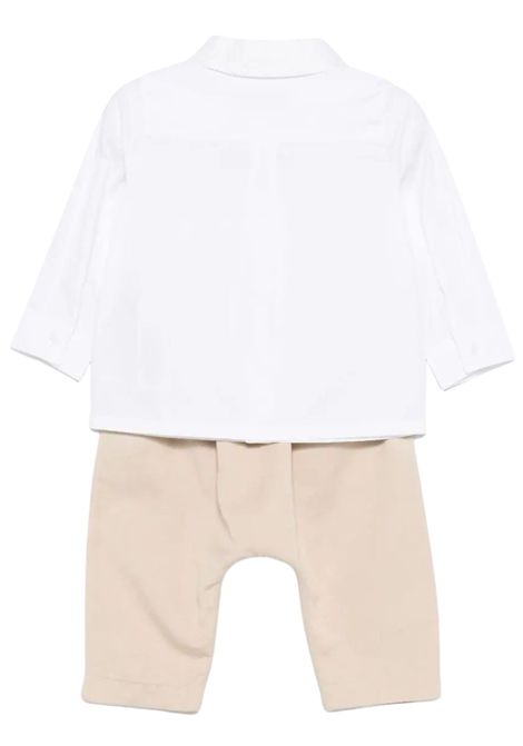 White/beige cotton baby set Burberry | 8089502/MABIANCO/BEIGE