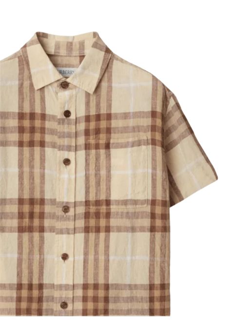 Camicia bambino check in lino Burberry | 8100045/MACHECK
